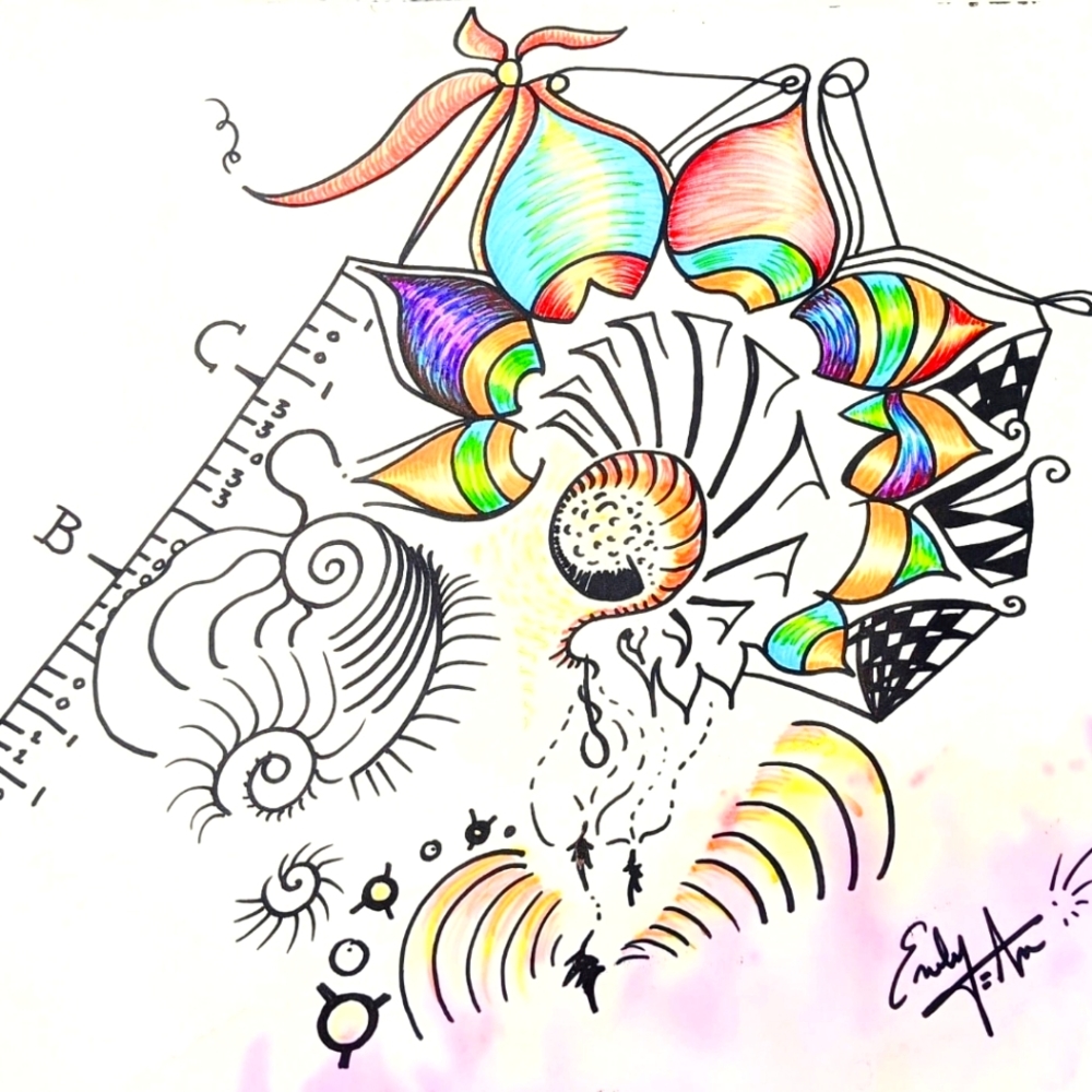 5 for $20 -  Drawing Original Abstract Techno Art by Fairygodmother Emily Jean